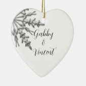 Silver Tone Snowflake Winterhochzeit Keramikornament (Rechts)