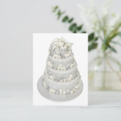 Silver Tone Wedding Cake Postkarte (Stehend Vorderseite)