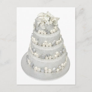Silver Tone Wedding Cake Postkarte
