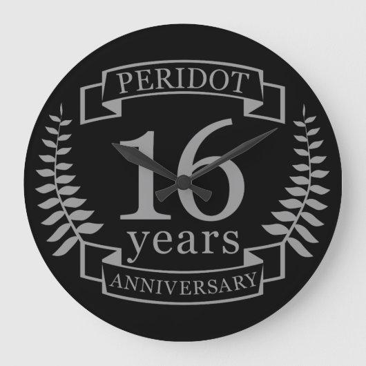 Silver Traditional wedding anniversary 16 years Große Wanduhr (Vorderseite)