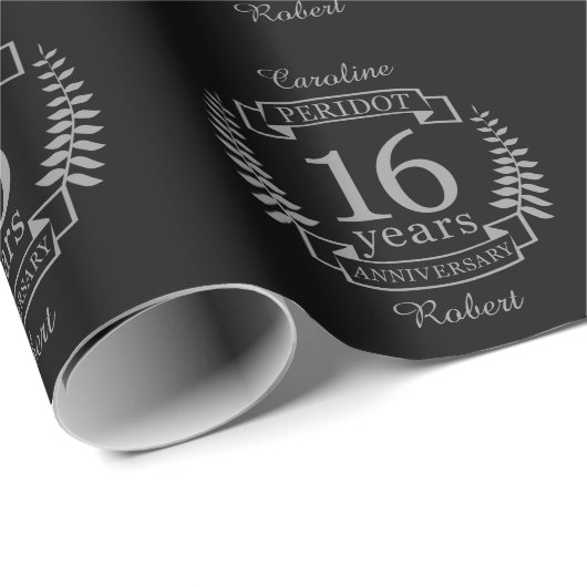 Silver Traditioneller Hochzeitstag 16 Jahre Geschenkpapier (Rolleneckpunkt)