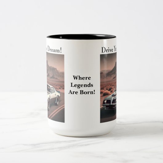 Silver Trans Am Style Classic Car Zweifarbige Tasse (Mittel)