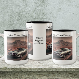 Silver Trans Am Style Classic Car Zweifarbige Tasse