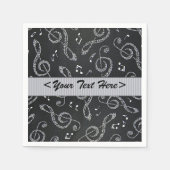Silver Treble Clefs Stilvoll Napkins personalisier Serviette (Vorderseite)