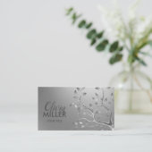 Silver Tree Branch Visitenkarte (Stehend Vorderseite)