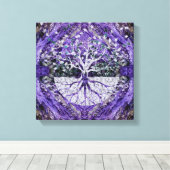 Silver Tree of Life Yggdrasil on Amethyst Geode Leinwanddruck (Insitu (Holzboden))