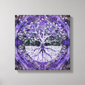 Silver Tree of Life Yggdrasil on Amethyst Geode Leinwanddruck (Vorderseite)