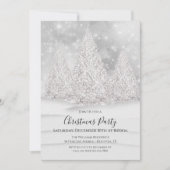 Silver Tree's Snowy Wintry Scene Weihnachten Einladung (Vorderseite)