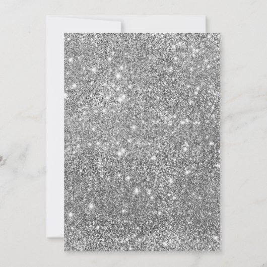 Silver Triplets Boy and Girl Taufe Einladung (Rückseite)