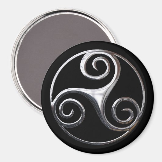 Silver Triskelion Magnet (Vorderseite/Rückseite)
