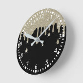 Silver Tropfen Glitzer Effekt & Glitzern Runde Uhr (Winkel)