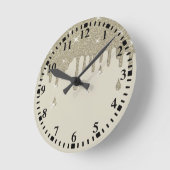 Silver Tropfen Glitzer Effekt & Glitzern Runde Wanduhr (Winkel)