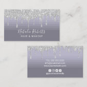 Silver Tropfens Elegante Dusty Lila Beauty Boutiqu Visitenkarte (Vorne/Hinten)