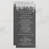 Silver Tropfens Event Wedding Program Formal Gray Programm (Vorne/Hinten)