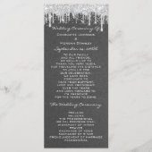 Silver Tropfens Event Wedding Program Formal Gray Programm (Vorderseite)