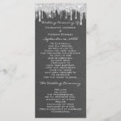 Silver Tropfens Event Wedding Program Formal Kraft Programm (Vorderseite)
