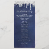 Silver Tropfens Event Wedding Program Formal Navy Programm (Rückseite)