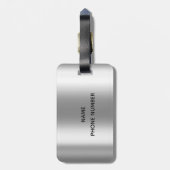 SIlver Tropfens Glitzer Metal Monogram Gepäckanhänger (Rückseite vertikal)