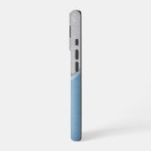 Silver Tropfens Monogram Blue Metallic iPhone 16 Hülle (Linke Seite)