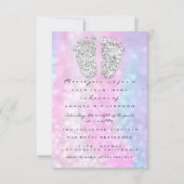 Silver Tropfens Pink Blue Baby Girl Duschvorhang Einladung (Vorderseite)