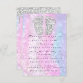 Silver Tropfens Pink Blue Baby Girl Duschvorhang Einladung (Vorne/Hinten)