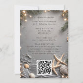Silver Tropical Beach Starfish Coupels Hochzeit Einladung (Rückseite)