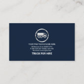 Silver Truck Box Border Frame Logistics Treiber Visitenkarte (Rückseite)