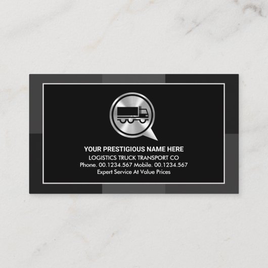 Silver Truck Creative Grau Frame Visitenkarte (Rückseite)