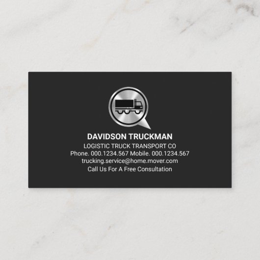 Silver Truck Speech Trucker Visitenkarte (Rückseite)