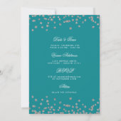 Silver Turquoise 50. Geburtstag Rett Datum & Detai Einladung (Rückseite)