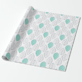 Silver & Turquoise Chic & Modern Leaf Design Geschenkpapier (Ungerollt)
