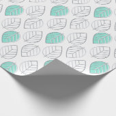 Silver & Turquoise Chic & Modern Leaf Design Geschenkpapier (Ecke)