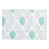 Silver & Turquoise Chic & Modern Leaf Design Kissenbezug (Rückseite)