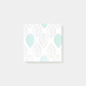 Silver & Turquoise Chic & Modern Leaf Design Post-it Klebezettel (Vorderseite)