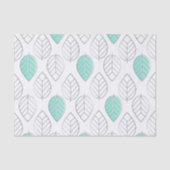 Silver & Turquoise Chic & Modern Leaf Design Seidenpapier (Vorderseite)
