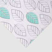 Silver & Turquoise Chic & Modern Leaf Design Seidenpapier (Ausschnitt)