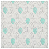 Silver & Turquoise Chic & Modern Leaf Design Stoff (Muster)
