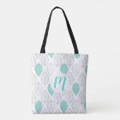 Silver & Turquoise Chic & Modern Leaf Design Tasche (Rückseite)