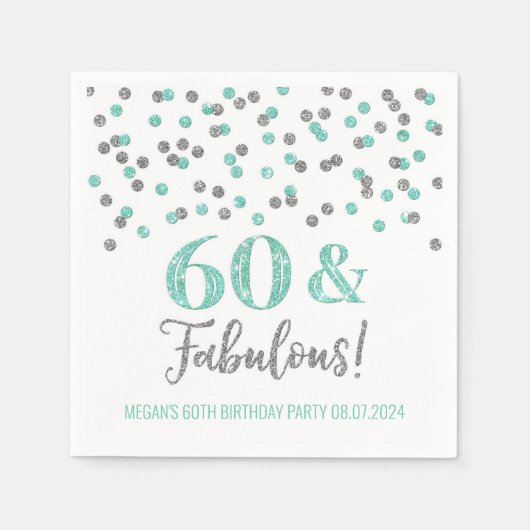 Silver Turquoise Confetti 60 & Fabulous Serviette (Vorderseite)