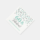 Silver Turquoise Confetti 60 & Fabulous Serviette (Ecke)