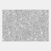 Silver Turquoise Glitzer Streifen Geschenkpapier Set (Vorderseite 3)