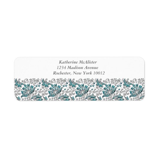 Silver Turquoise Jewel Lace Aquamarin Blue Address (Vorne)