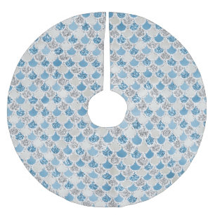 Silver Turquoise Pearl Glitzer Mermaid Polyester Weihnachtsbaumdecke