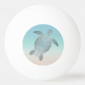 Silver Turquoise Sea Turtle Beach Style Tischtennisball (Rückseite)