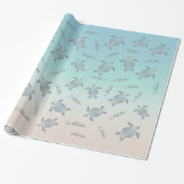 Silver Turquoise Sea Turtles Aloha Coastal Geschenkpapier (Ungerollt)