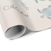 Silver Turquoise Sea Turtles Aloha Coastal Geschenkpapier (Rolleneckpunkt)