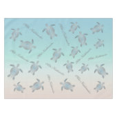Silver Turquoise Sea Turtles Küstenmuster Tischdecke (Vorderseite (Horizontal))