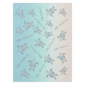 Silver Turquoise Sea Turtles Küstenmuster Tischdecke (Vorderseite)