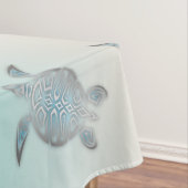 Silver Turquoise Sea Turtles Küstenmuster Tischdecke (Beispiel)