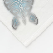 Silver Turquoise Sea Turtles Pattern Coastal Fleecedecke (Ecke)